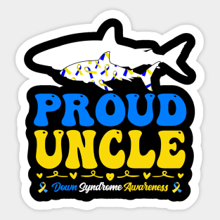Proud Uncle World Down Syndrome Awareness Day Shark Sticker